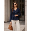 image:imageEVALESS Peplum Tops for Women Fall Long Sleeve Shirts  Smocked Waist Business Casual Dressy BlousesWork Office Interview Corporate Professional Formal OutfitsDate Night ClothesDirty Blue