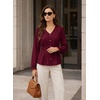 image:imageEVALESS Peplum Tops for Women Fall Long Sleeve Shirts  Smocked Waist Business Casual Dressy BlousesWork Office Interview Corporate Professional Formal OutfitsDate Night ClothesBurgundy
