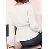image:imageEVALESS Peplum Tops for Women Fall Long Sleeve Shirts  Smocked Waist Business Casual Dressy BlousesWork Office Interview Corporate Professional Formal OutfitsDate Night ClothesWhite