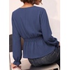 image:imageEVALESS Peplum Tops for Women Fall Long Sleeve Shirts  Smocked Waist Business Casual Dressy BlousesWork Office Interview Corporate Professional Formal OutfitsDate Night ClothesDark Blue