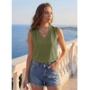 image:imageEVALESS Tank Tops for Women Lace Trim Sleeveless Blouses  Summer Business Casual TopWork Office Interview Professional OutfitsFall Layed Clothes under Blazers and Suit JacketsMoss Green
