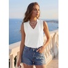 image:imageEVALESS Tank Tops for Women Lace Trim Sleeveless Blouses  Summer Business Casual TopWork Office Interview Professional OutfitsFall Layed Clothes under Blazers and Suit JacketsWhite