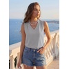 image:imageEVALESS Tank Tops for Women Lace Trim Sleeveless Blouses  Summer Business Casual TopWork Office Interview Professional OutfitsFall Layed Clothes under Blazers and Suit JacketsMedium Grey