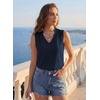 image:imageEVALESS Tank Tops for Women Lace Trim Sleeveless Blouses  Summer Business Casual TopWork Office Interview Professional OutfitsFall Layed Clothes under Blazers and Suit JacketsDark Blue
