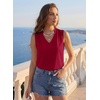 image:imageEVALESS Tank Tops for Women Lace Trim Sleeveless Blouses  Summer Business Casual TopWork Office Interview Professional OutfitsFall Layed Clothes under Blazers and Suit JacketsFiery Red