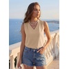 image:imageEVALESS Tank Tops for Women Lace Trim Sleeveless Blouses  Summer Business Casual TopWork Office Interview Professional OutfitsFall Layed Clothes under Blazers and Suit JacketsParchment