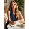 image:imageEVALESS Tank Tops for Women Lace Trim Sleeveless Blouses  Summer Business Casual TopWork Office Interview Professional OutfitsFall Layed Clothes under Blazers and Suit JacketsDark Blue