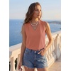 image:imageEVALESS Tank Tops for Women Lace Trim Sleeveless Blouses  Summer Business Casual TopWork Office Interview Professional OutfitsFall Layed Clothes under Blazers and Suit JacketsTawny