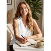 image:imageEVALESS Tank Tops for Women Lace Trim Sleeveless Blouses  Summer Business Casual TopWork Office Interview Professional OutfitsFall Layed Clothes under Blazers and Suit JacketsWhite