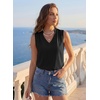 image:imageEVALESS Tank Tops for Women Lace Trim Sleeveless Blouses  Summer Business Casual TopWork Office Interview Professional OutfitsFall Layed Clothes under Blazers and Suit JacketsBlack