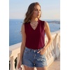 image:imageEVALESS Tank Tops for Women Lace Trim Sleeveless Blouses  Summer Business Casual TopWork Office Interview Professional OutfitsFall Layed Clothes under Blazers and Suit JacketsBurgundy