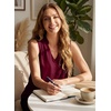 image:imageEVALESS Tank Tops for Women Lace Trim Sleeveless Blouses  Summer Business Casual TopWork Office Interview Professional OutfitsFall Layed Clothes under Blazers and Suit JacketsBurgundy