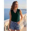 image:imageEVALESS Tank Tops for Women Lace Trim Sleeveless Blouses  Summer Business Casual TopWork Office Interview Professional OutfitsFall Layed Clothes under Blazers and Suit JacketsBlackish Green