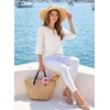 image:imageEVALESS Womens 34 Length Sleeve Boho Tops Summer Spring 2026 Trendy Lace  Crochet Going Out Dressy BlousesFashion Work Business CasualV Neck Cute Loose Basic T ShirtsBeach Vacation Outfits ClothesWhite
