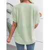 image:imageEVALESS Womens Tops Teacher Outfits Short Sleeve Cute Ribbed Stripes Tshirt  Teacher Outfits for WomenCasual Womens TopsDressy Casual Ribbed Stripes TshirtRound Neck Summer Fashion Outfits 202603 Light Green