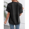 image:imageEVALESS Womens Tops Teacher Outfits Short Sleeve Cute Ribbed Stripes Tshirt  Teacher Outfits for WomenCasual Womens TopsDressy Casual Ribbed Stripes TshirtRound Neck Summer Fashion Outfits 202602 Black