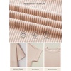 image:imageEVALESS Womens Tops Teacher Outfits Short Sleeve Cute Ribbed Stripes Tshirt  Teacher Outfits for WomenCasual Womens TopsDressy Casual Ribbed Stripes TshirtRound Neck Summer Fashion Outfits 202603 Light Khaki