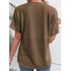 image:imageEVALESS Womens Tops Teacher Outfits Short Sleeve Cute Ribbed Stripes Tshirt  Teacher Outfits for WomenCasual Womens TopsDressy Casual Ribbed Stripes TshirtRound Neck Summer Fashion Outfits 2026Chestnut