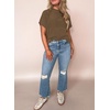 image:imageEVALESS Womens Tops Teacher Outfits Short Sleeve Cute Ribbed Stripes Tshirt  Teacher Outfits for WomenCasual Womens TopsDressy Casual Ribbed Stripes TshirtRound Neck Summer Fashion Outfits 2026Chestnut