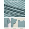 image:imageEVALESS Womens Tops Teacher Outfits Short Sleeve Cute Ribbed Stripes Tshirt  Teacher Outfits for WomenCasual Womens TopsDressy Casual Ribbed Stripes TshirtRound Neck Summer Fashion Outfits 2026Haze Blue