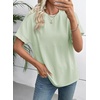 image:imageEVALESS Womens Tops Teacher Outfits Short Sleeve Cute Ribbed Stripes Tshirt  Teacher Outfits for WomenCasual Womens TopsDressy Casual Ribbed Stripes TshirtRound Neck Summer Fashion Outfits 202603 Light Green