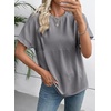 image:imageEVALESS Womens Tops Teacher Outfits Short Sleeve Cute Ribbed Stripes Tshirt  Teacher Outfits for WomenCasual Womens TopsDressy Casual Ribbed Stripes TshirtRound Neck Summer Fashion Outfits 2026Dark Grey