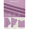image:imageEVALESS Womens Tops Teacher Outfits Short Sleeve Cute Ribbed Stripes Tshirt  Teacher Outfits for WomenCasual Womens TopsDressy Casual Ribbed Stripes TshirtRound Neck Summer Fashion Outfits 2026Purple