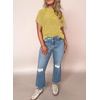 image:imageEVALESS Womens Tops Teacher Outfits Short Sleeve Cute Ribbed Stripes Tshirt  Teacher Outfits for WomenCasual Womens TopsDressy Casual Ribbed Stripes TshirtRound Neck Summer Fashion Outfits 2026Yellow