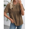image:imageEVALESS Womens Tops Teacher Outfits Short Sleeve Cute Ribbed Stripes Tshirt  Teacher Outfits for WomenCasual Womens TopsDressy Casual Ribbed Stripes TshirtRound Neck Summer Fashion Outfits 2026Chestnut