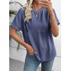 image:imageEVALESS Womens Tops Teacher Outfits Short Sleeve Cute Ribbed Stripes Tshirt  Teacher Outfits for WomenCasual Womens TopsDressy Casual Ribbed Stripes TshirtRound Neck Summer Fashion Outfits 202603 Dark Blue