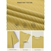 image:imageEVALESS Womens Tops Teacher Outfits Short Sleeve Cute Ribbed Stripes Tshirt  Teacher Outfits for WomenCasual Womens TopsDressy Casual Ribbed Stripes TshirtRound Neck Summer Fashion Outfits 2026Yellow