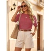 image:imageEVALESS Womens Tops Teacher Outfits Short Sleeve Cute Ribbed Stripes Tshirt  Teacher Outfits for WomenCasual Womens TopsDressy Casual Ribbed Stripes TshirtRound Neck Summer Fashion Outfits 2026Racing Red
