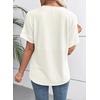 image:imageEVALESS Womens Tops Teacher Outfits Short Sleeve Cute Ribbed Stripes Tshirt  Teacher Outfits for WomenCasual Womens TopsDressy Casual Ribbed Stripes TshirtRound Neck Summer Fashion Outfits 202603 White
