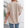 image:imageEVALESS Womens Tops Teacher Outfits Short Sleeve Cute Ribbed Stripes Tshirt  Teacher Outfits for WomenCasual Womens TopsDressy Casual Ribbed Stripes TshirtRound Neck Summer Fashion Outfits 202603 Light Khaki