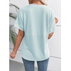 image:imageEVALESS Womens Tops Teacher Outfits Short Sleeve Cute Ribbed Stripes Tshirt  Teacher Outfits for WomenCasual Womens TopsDressy Casual Ribbed Stripes TshirtRound Neck Summer Fashion Outfits 202601 Beau Blue