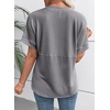 image:imageEVALESS Womens Tops Teacher Outfits Short Sleeve Cute Ribbed Stripes Tshirt  Teacher Outfits for WomenCasual Womens TopsDressy Casual Ribbed Stripes TshirtRound Neck Summer Fashion Outfits 2026Dark Grey