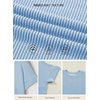 image:imageEVALESS Womens Tops Teacher Outfits Short Sleeve Cute Ribbed Stripes Tshirt  Teacher Outfits for WomenCasual Womens TopsDressy Casual Ribbed Stripes TshirtRound Neck Summer Fashion Outfits 2026Sky Blue