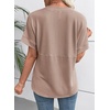 image:imageEVALESS Womens Tops Teacher Outfits Short Sleeve Cute Ribbed Stripes Tshirt  Teacher Outfits for WomenCasual Womens TopsDressy Casual Ribbed Stripes TshirtRound Neck Summer Fashion Outfits 202603 Dark Brown