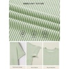 image:imageEVALESS Womens Tops Teacher Outfits Short Sleeve Cute Ribbed Stripes Tshirt  Teacher Outfits for WomenCasual Womens TopsDressy Casual Ribbed Stripes TshirtRound Neck Summer Fashion Outfits 202603 Light Green