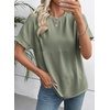 image:imageEVALESS Womens Tops Teacher Outfits Short Sleeve Cute Ribbed Stripes Tshirt  Teacher Outfits for WomenCasual Womens TopsDressy Casual Ribbed Stripes TshirtRound Neck Summer Fashion Outfits 2026Vineyard Green