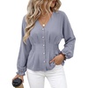 image:imageEVALESS Peplum Tops for Women Fall Long Sleeve Shirts  Smocked Waist Business Casual Dressy BlousesWork Office Interview Corporate Professional Formal OutfitsDate Night ClothesBeau Blue