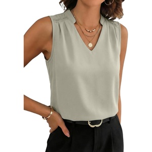 image:imageEVALESS Tank Tops for Women Lace Trim Sleeveless Blouses  Summer Business Casual TopWork Office Interview Professional OutfitsFall Layed Clothes under Blazers and Suit JacketsGrass Green