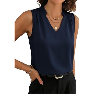 image:imageEVALESS Tank Tops for Women Lace Trim Sleeveless Blouses  Summer Business Casual TopWork Office Interview Professional OutfitsFall Layed Clothes under Blazers and Suit JacketsDark Blue