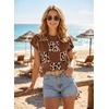 image:imageEVALESS Sweater Vest Women Short Sleeve Leopard Print Tops Fall Clothes  Womens Sweaters Crewneck Color Block Lightweight Casual 2026 FashionCoffee