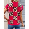image:imageEVALESS Sweater Vest Women Short Sleeve Leopard Print Tops Fall Clothes  Womens Sweaters Crewneck Color Block Lightweight Casual 2026 FashionRed