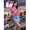 image:imageEVALESS Sweater Vest Women Short Sleeve Leopard Print Tops Fall Clothes  Womens Sweaters Crewneck Color Block Lightweight Casual 2026 FashionSachet Pink
