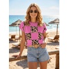 image:imageEVALESS Sweater Vest Women Short Sleeve Leopard Print Tops Fall Clothes  Womens Sweaters Crewneck Color Block Lightweight Casual 2026 FashionSachet Pink