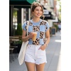 image:imageEVALESS Sweater Vest Women Short Sleeve Leopard Print Tops Fall Clothes  Womens Sweaters Crewneck Color Block Lightweight Casual 2026 FashionSky Blue