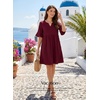 image:imageEVALESS Womens Summer Dresses V Neck Babydoll Mini Dress  Lightweight Loose A Line Fit Pull On Style Beach Travel OutfitsBurgundy
