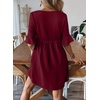 image:imageEVALESS Womens Summer Dresses V Neck Babydoll Mini Dress  Lightweight Loose A Line Fit Pull On Style Beach Travel OutfitsBurgundy